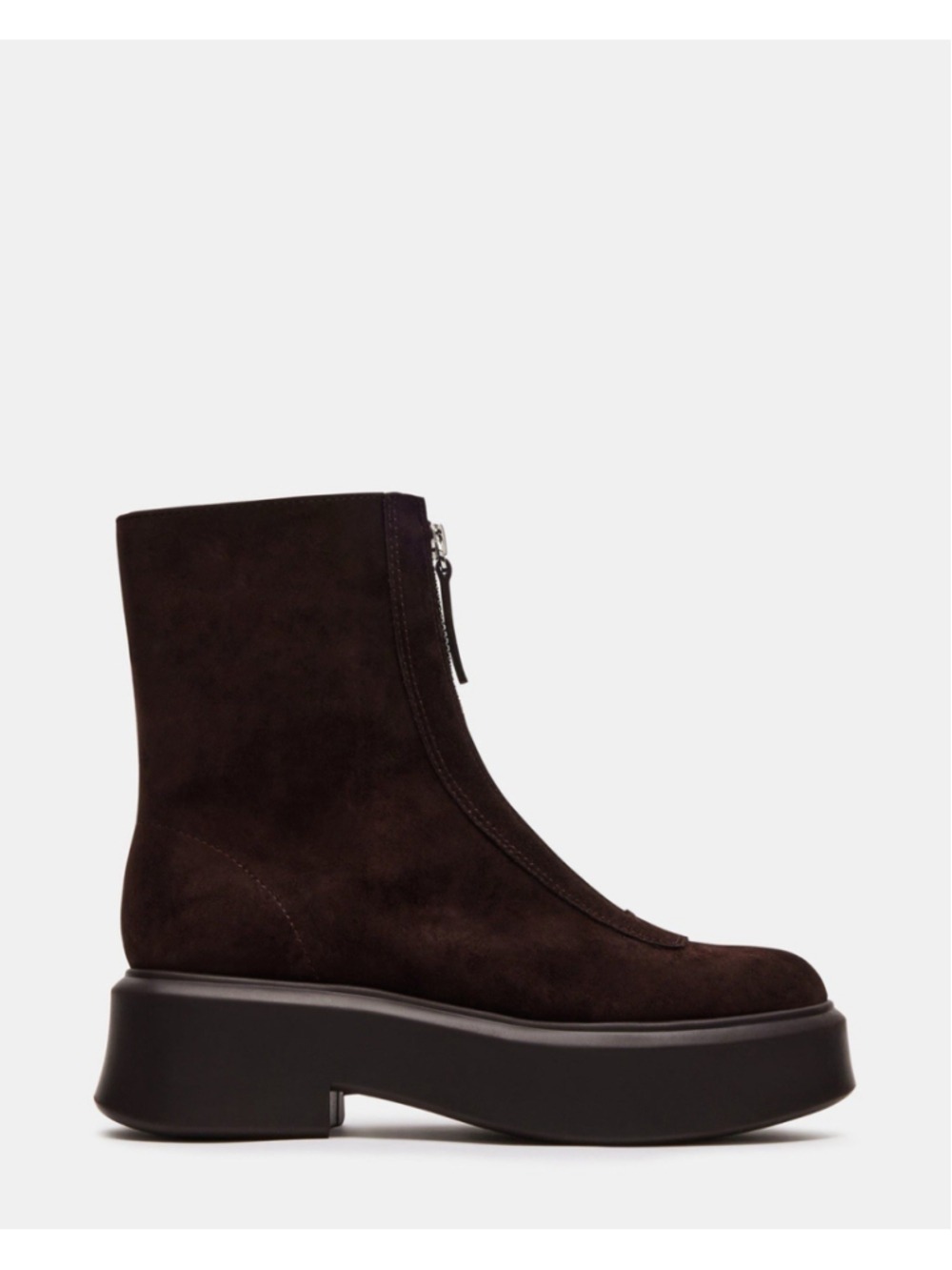 Steve Madden Women's Jones Ankle Boots Brown Suede, Lug Zip Moto Size 6.5 - Picture 3 of 14